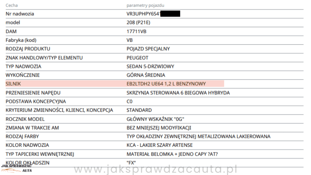 EB2LTDH2 łańcuch rozrządu peugeot 208