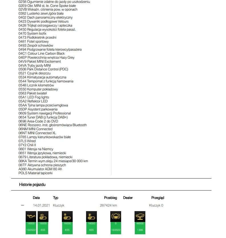 Historia serwisowa ASO - MINI 3