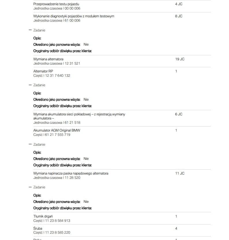 Historia serwisowa ASO - MINI 4