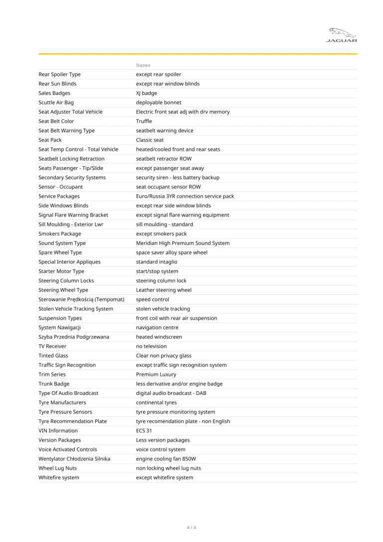 Przebieg po VIN Jaguar 7