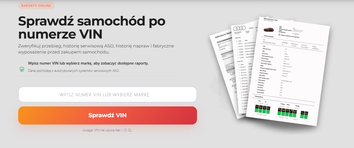 Wyszukiwarka dekodera VIN online