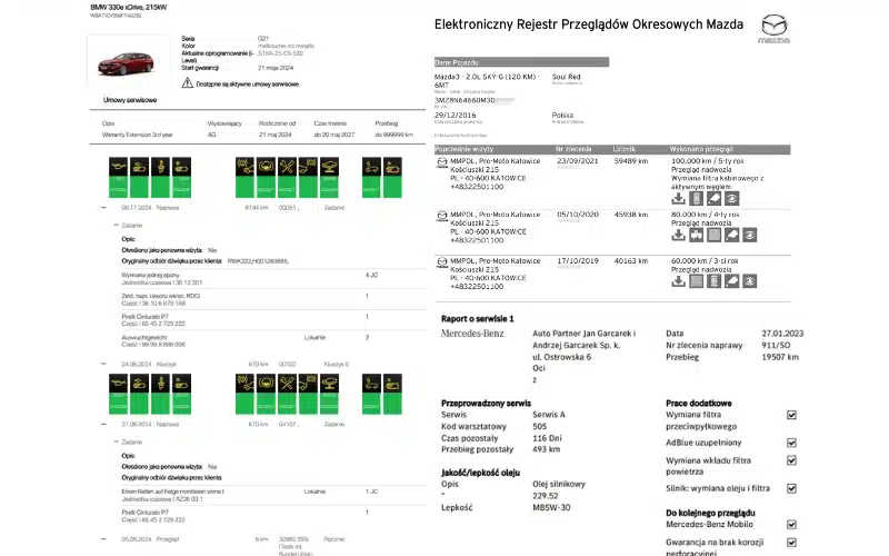 Weryfikacja dokumentacji i elektronicznej historii serwisowej pojazdu